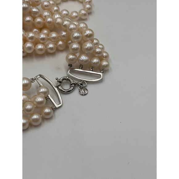 J. Crew Vintage Four MultiStrand Hand Knotted Off White Pearl Layering Necklace - Picture 8 of 10